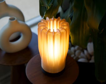 Lotus Table Lamp – Brown  Dimmable Ambient Light, Boho Home Decor