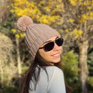 Brown Crochet Winter Hat, Knitted Beanie, Winter Accessory, Christmas Gift for Her, Knitted Hat, Unisex Hat