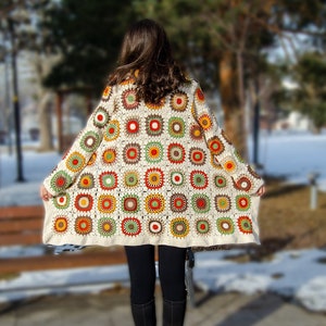 Granny Square Afghan Cardigan Knitted Zara Crochet Coat Cotton Patchwork Cardigan Zara Jacket Boho Cardigan Long Oversized Sweater Etsy