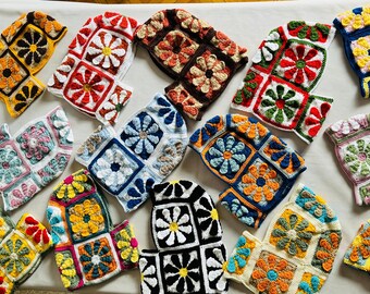 Crochet Daisy Balaclava, 16 Different Colors Knit Balaclava, Crochet winter Balaclava, Knitted Ski Mask, Unisex Balaclava
