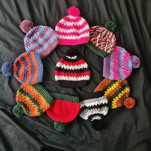 Ready to ship Ready to ship Pom pom Knitted Beanie, Crochet Beanie, Winter Accessory, Christmas Gift for Her, Knitted Hat, Unisex Hat