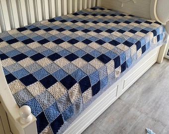 Manta de ganchillo, manta Chevron, manta Chevron, crochet, ropa de cama Chevron, manta de crochet, manta grande, manta personalizada para ropa de cama