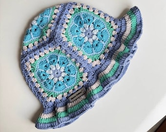 Cappello a secchiello lavorato a maglia, cappello a maglia estivo, cappello vintage, cappello hippi, cappello da festival, cappello all'uncinetto, cappello invernale, cappello a maglia, regalala