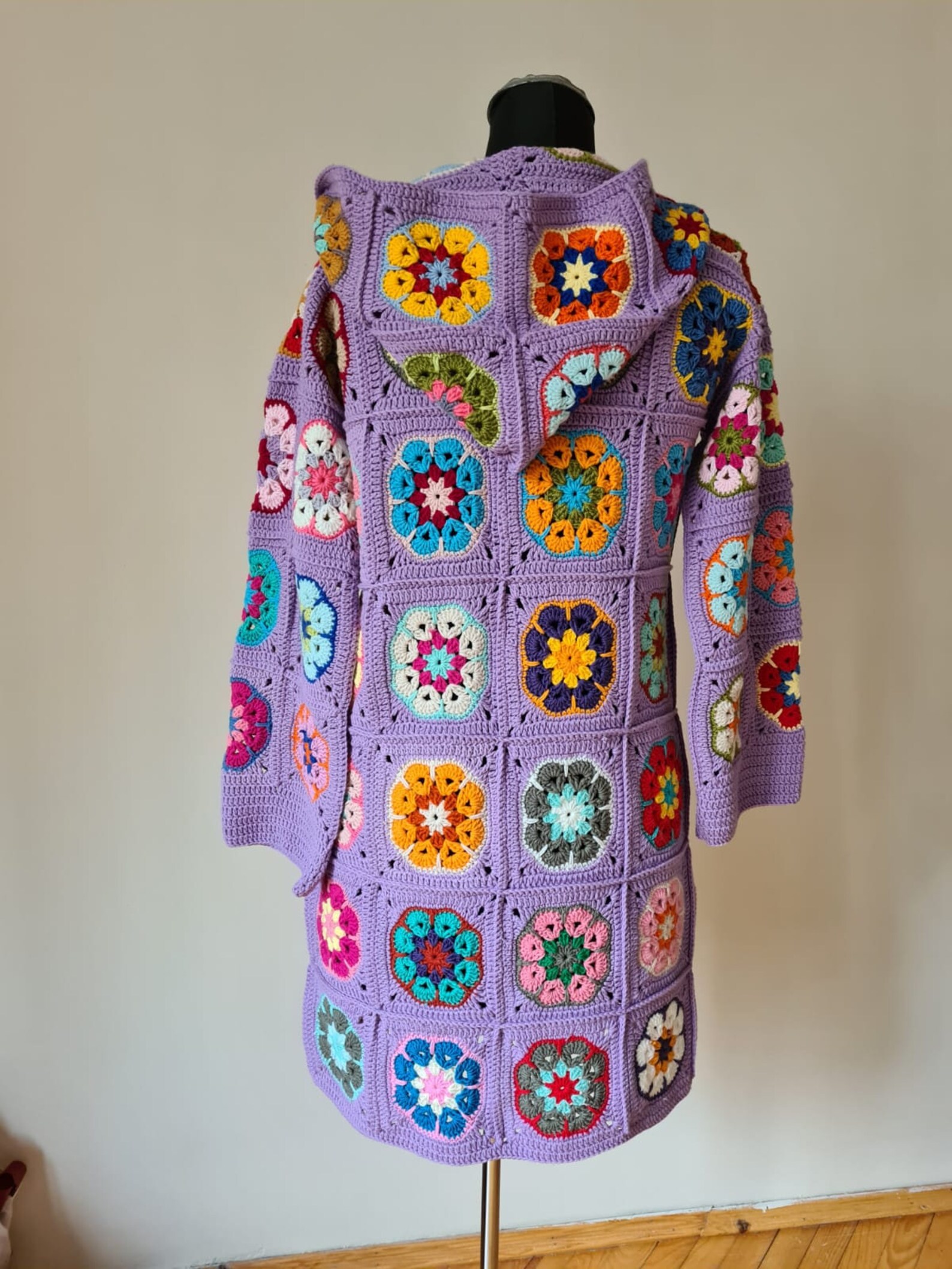 Granny Square Afghan Cardigan Flowers Patchwork Cardigan Etsy