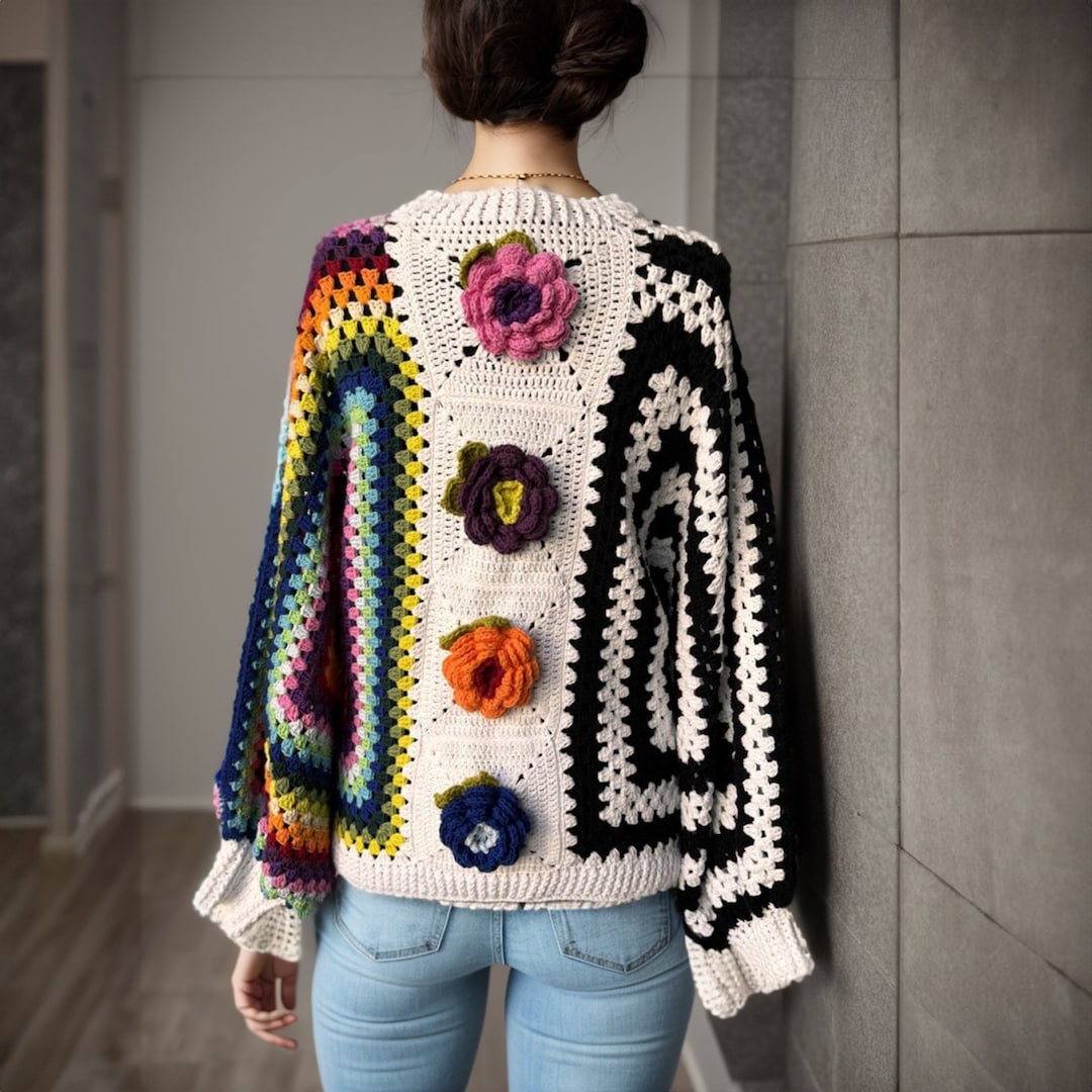 Crochet Zara Patchwork Cardigan Zara Patchwork Jumper Crochet