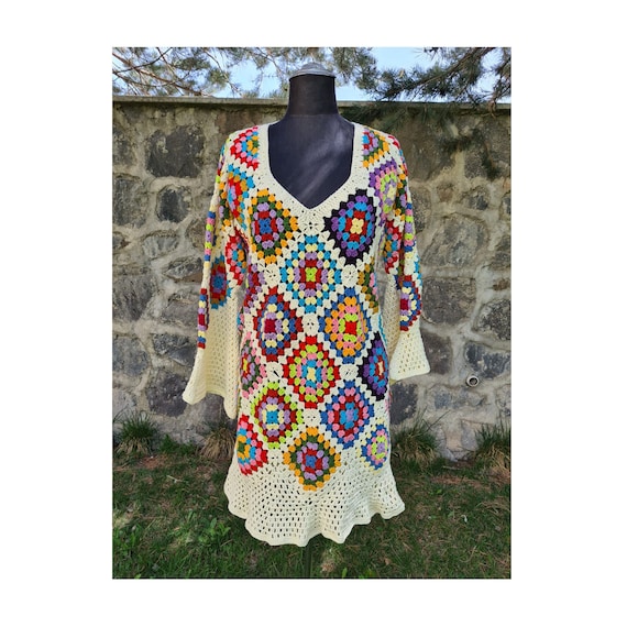 Hippie crochet dress discount