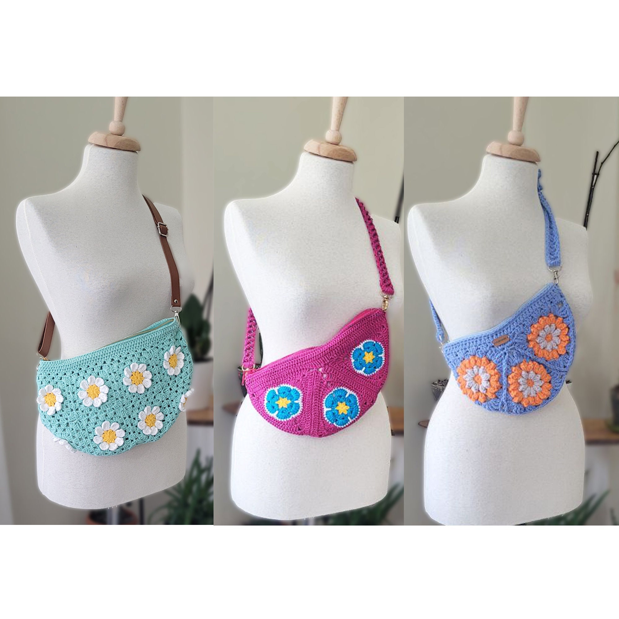 【AAKE】FLOWER PATTERN HIP SACK Hexagon Flower Harlason Hip Bag – Sweet Belle Bags