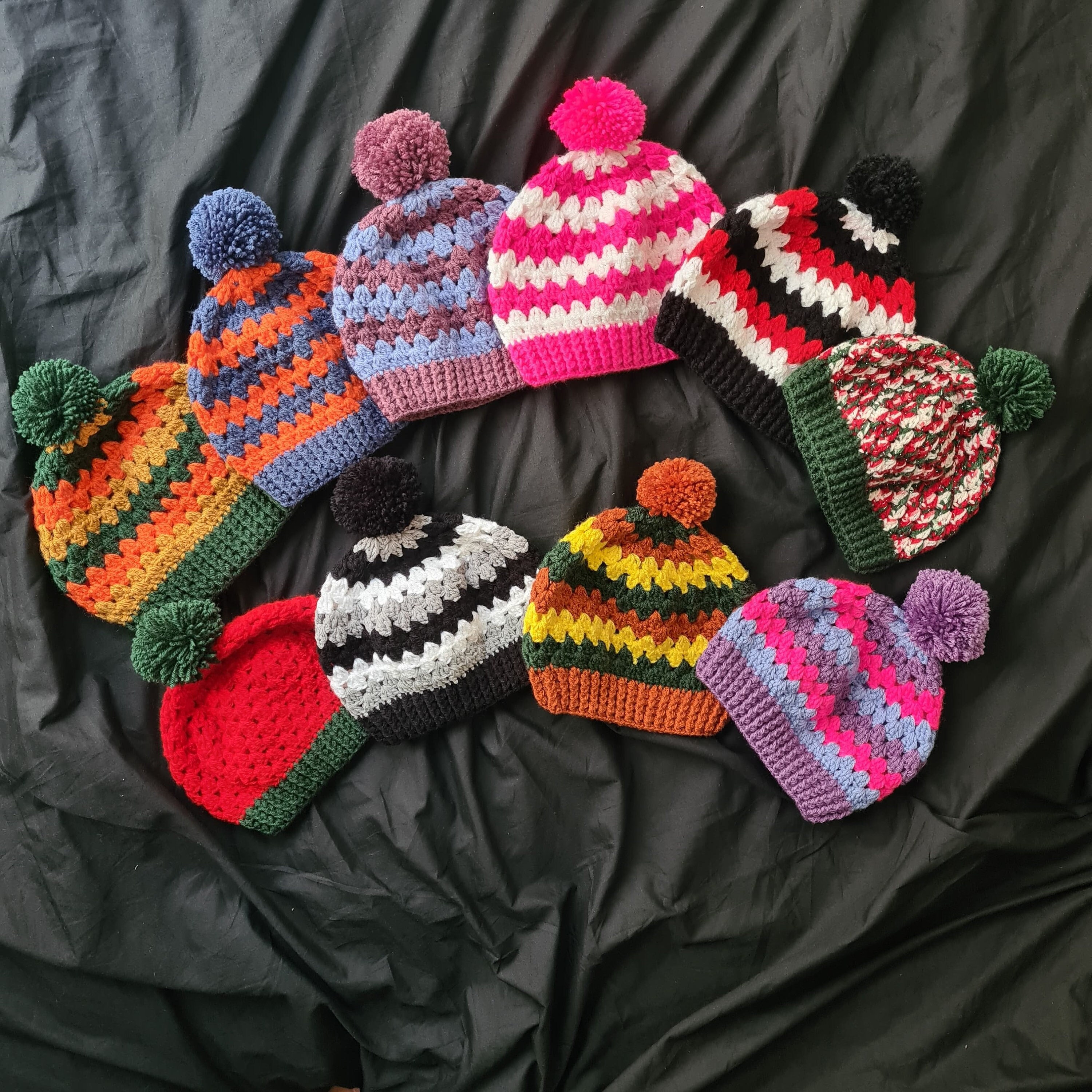 Ready to Ship Pom Pom Crochet Winter Hat, Knitted Beanie  display picture 2