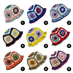 Crochet bucket hat, Summer knit hat, Vintage hat, hippi hat, festival hat, crochet hat, winter hat, knitted hat, gift her image 6