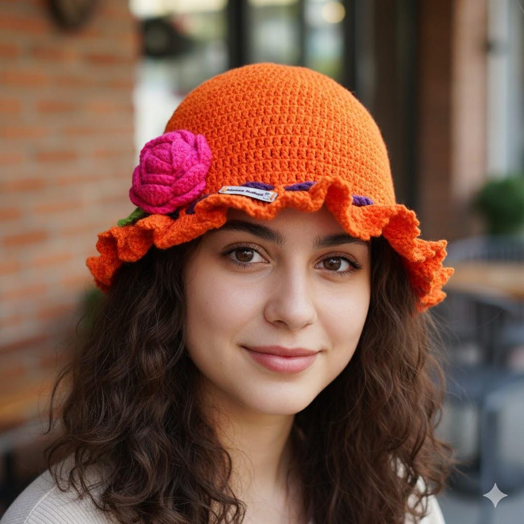 帽子 SIDE STRAP FLOWER KNIT CAP Ravelry: Upside Down Flower Hat pattern by Jessie Rayot