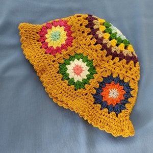 Crochet bucket hat, hearth hat, vintage hat, hippi hat, festival hat, crochet hat, winter hat, knitted hat, gift her image 9