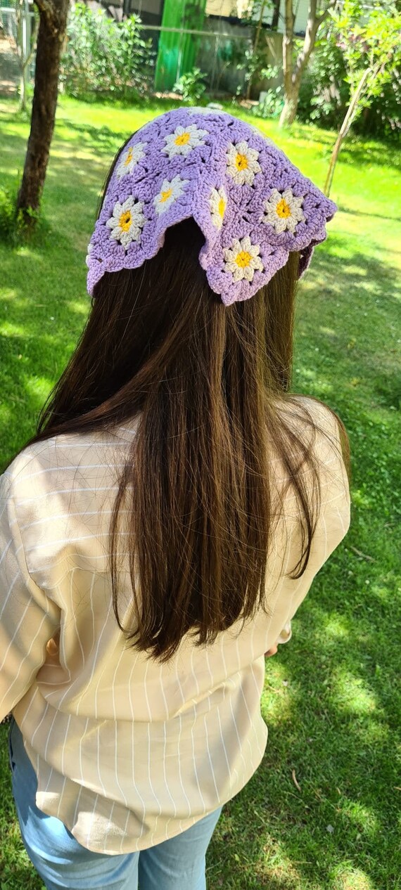 Purple Mini Crochet Bandana