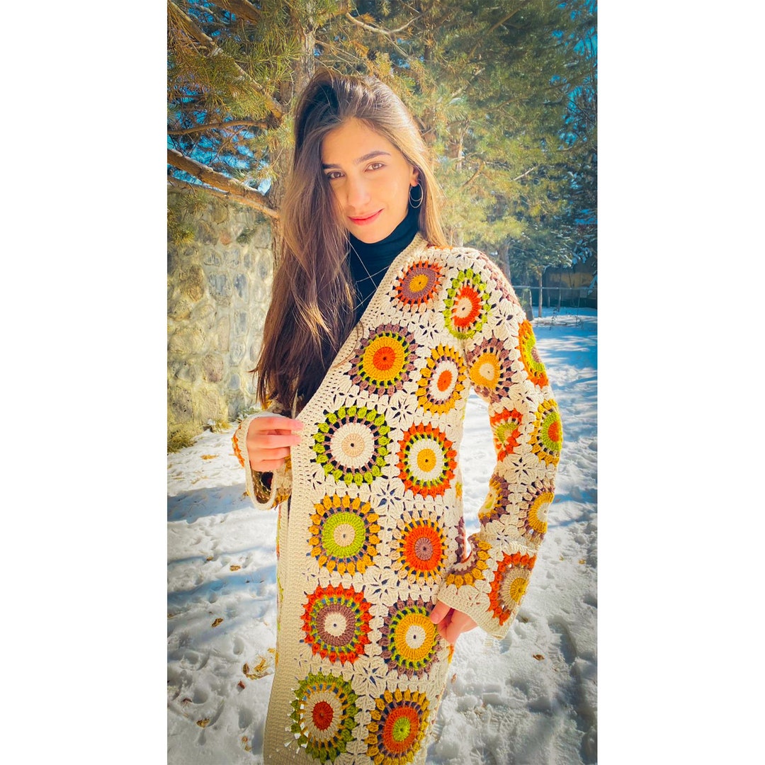 カーディガン ZARA - The girls society handmade knit coat ZARA COLORBLOCK CHUNKY KNIT CARDIGAN MULTICOLOR ECRU LILAC S