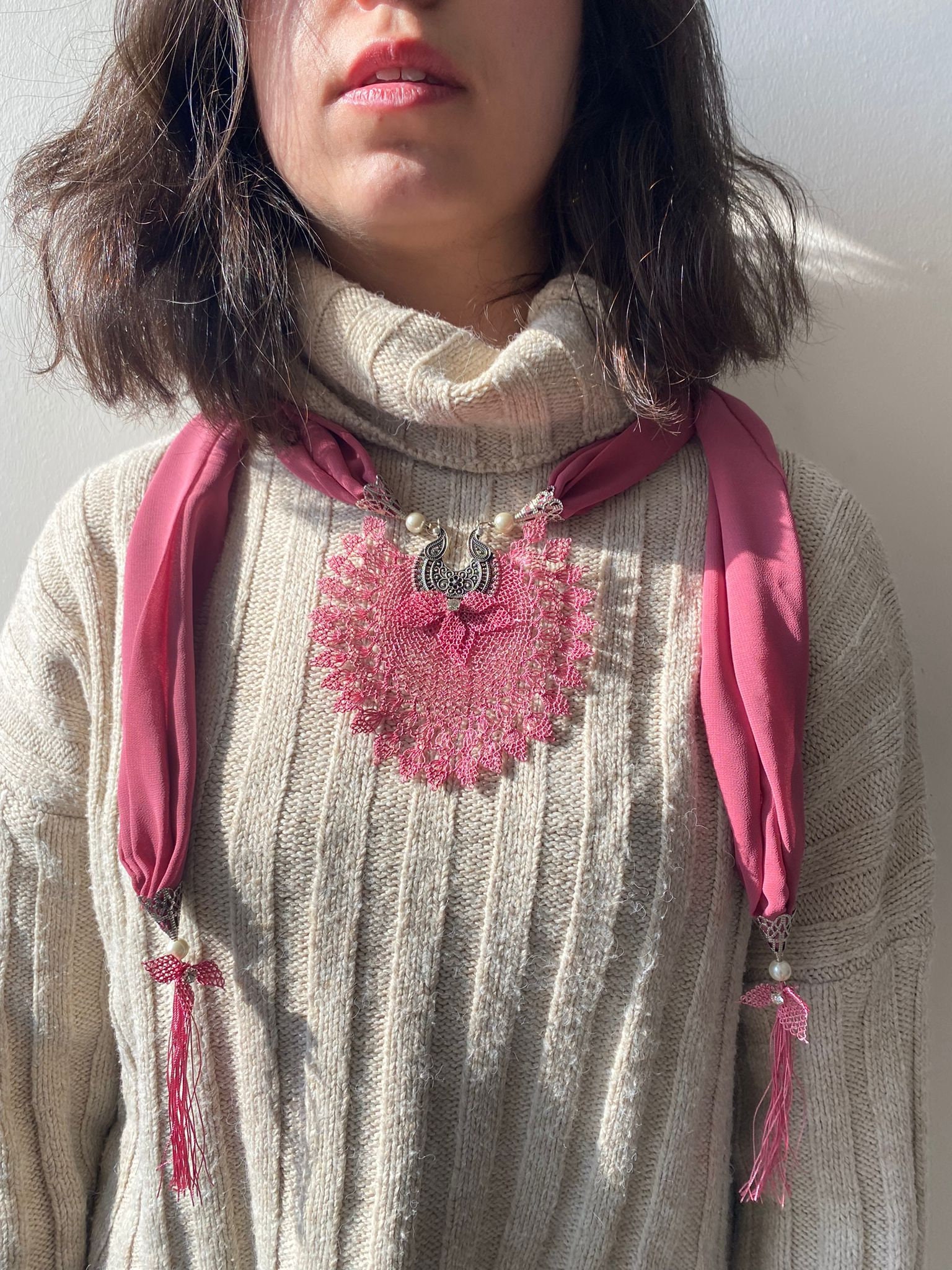 Hand Cut Lace Monogram Necklace – Gemma Collection