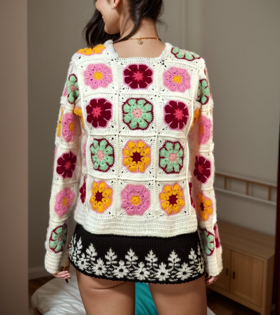 Izzy African Flower Sweater Crochet pattern by I Knit You