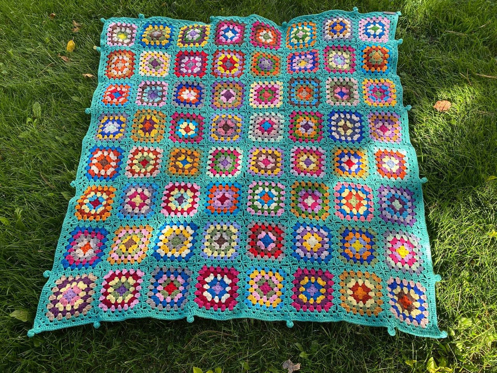 Crochet Afghan Blanket Knitted Sofa Blanket Granny Square - Etsy