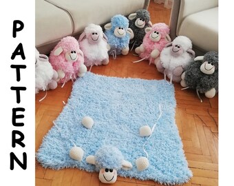 Modello di coperta per neonati all'uncinetto, coperta all'uncinetto facile, modello agnello coccola e gioca con la pecora, regalo per neonati