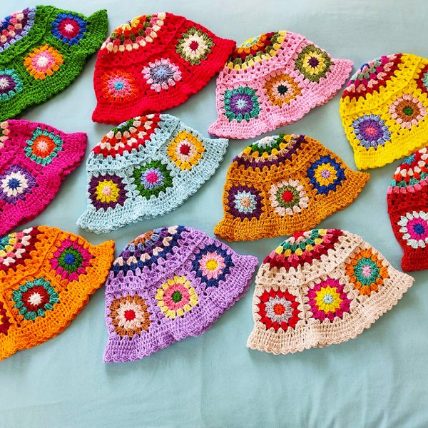 Crochet bucket hat, hearth hat, vintage hat, hippi hat, festival hat, crochet hat, winter hat, knitted hat, gift her