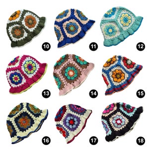 Crochet bucket hat, Summer knit hat, Vintage hat, hippi hat, festival hat, crochet hat, winter hat, knitted hat, gift her image 7