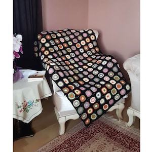Gehäkelte Afghan Decke, Oma Quadrat gestrickte Sofa Decke, Häkeldecke Afghane Tagesdecke, Baby Decke Patchwork Decke, Vintage Look