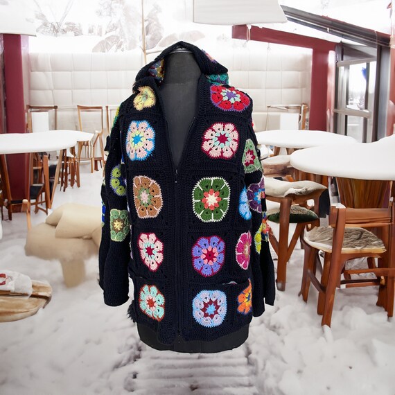 エムズグレイシー⭐️ フラワーモチーフ付き7分袖カーディガン 42