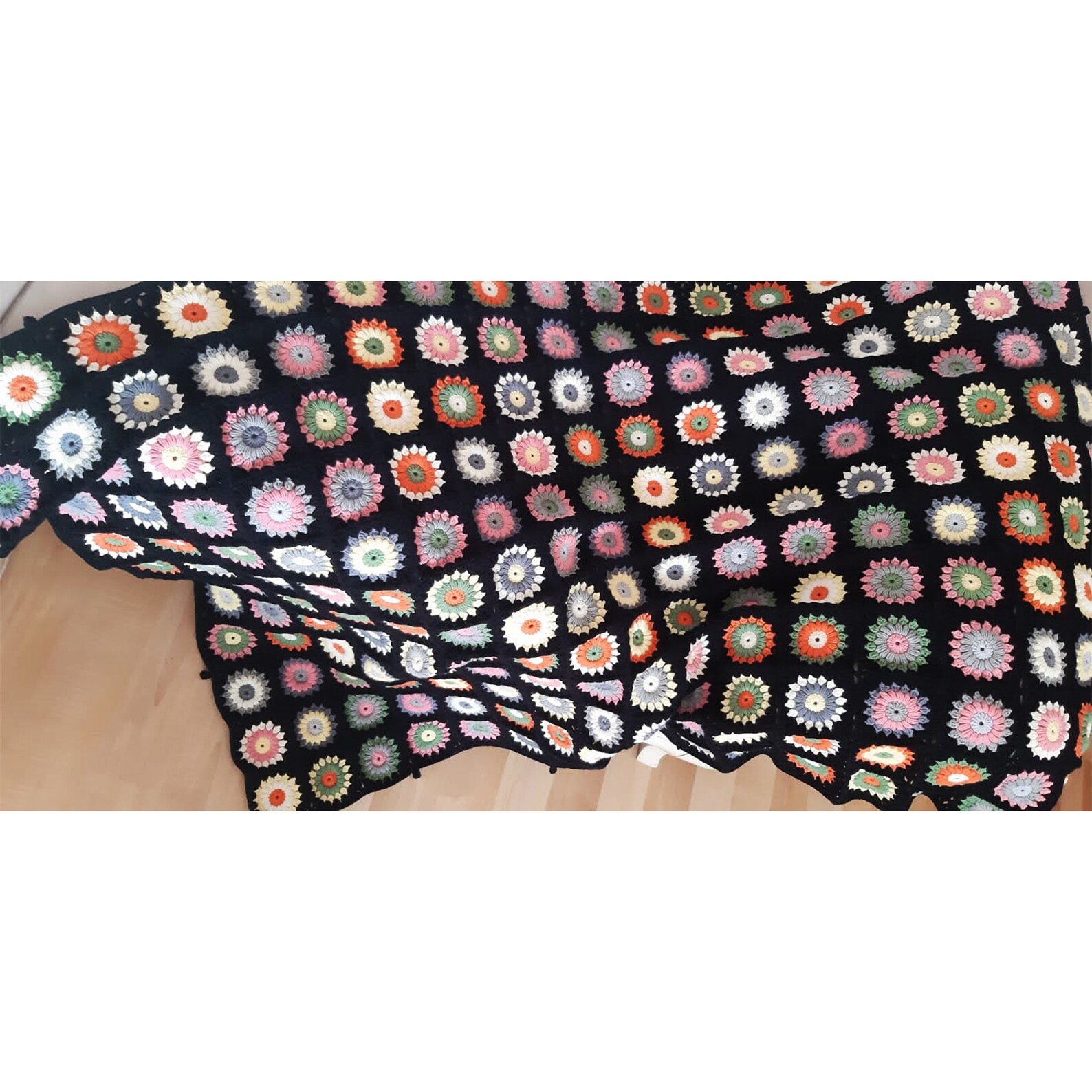 Crochet Afghan Blanket Granny Square Knitted Sofa Blanket Etsy