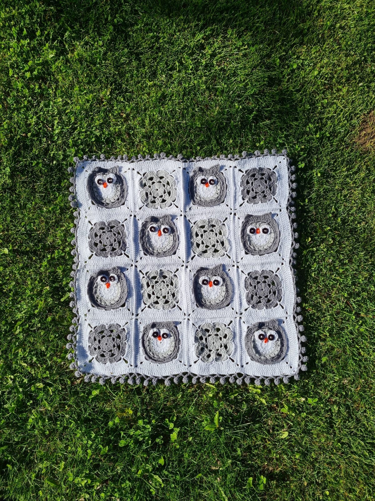Crochet Owl Blanket, Baby Owl Blanket, Crochet Baby Blanket, Granny Square Blanket, Crochet Stitches