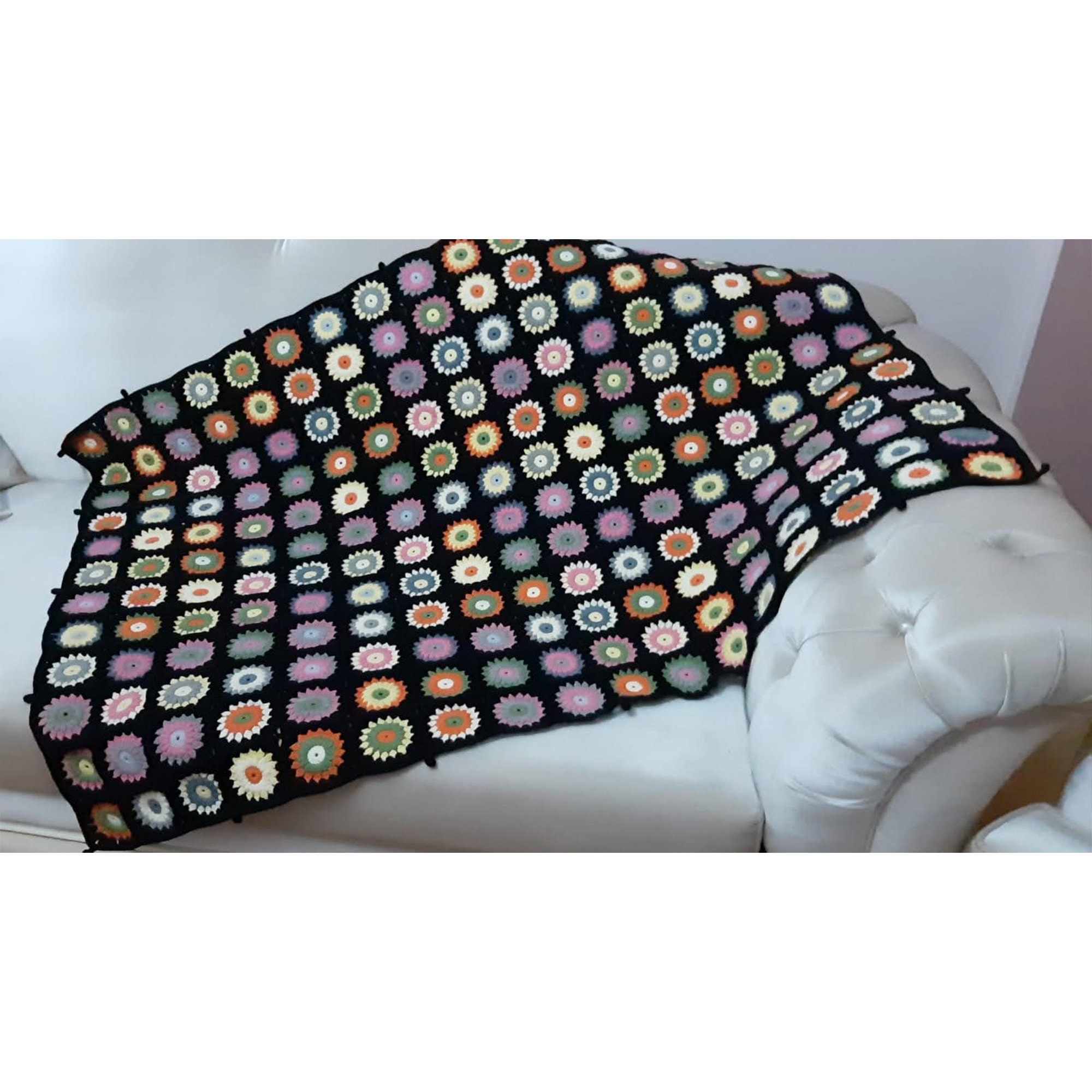 Crochet Afghan Blanket Granny Square Knitted Sofa Blanket Etsy