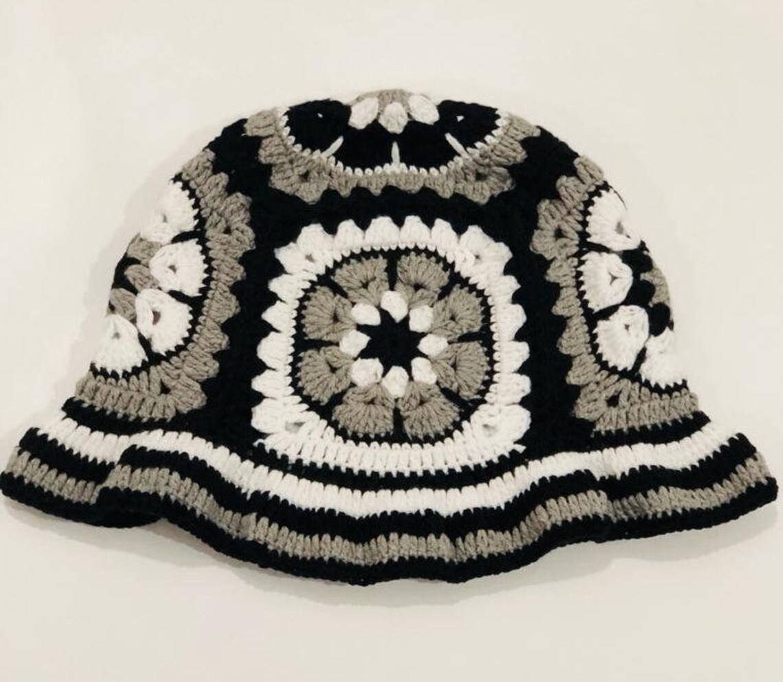 Crochet Daisy Hat Crochet Bucket Hat Colorful Knit Flower Etsy