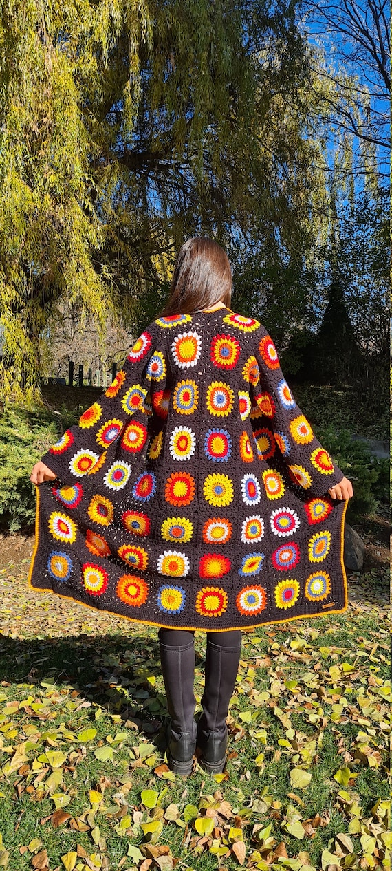 Crochet Cotton Afghan Long Cardigan, Zara Cardigan, Oversize Women