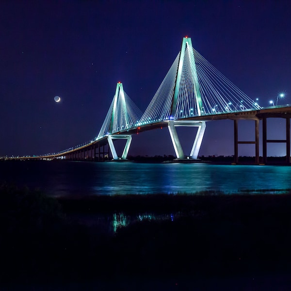 Charleston Ravenel Bridge at Night
