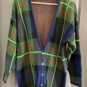 Vintage plaid cardigan, 1980s-1990s