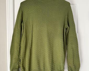 Vintage Pierre Cardin 100% cotton turtleneck sweater, moss green