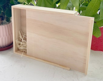 Empujar y tirar Caja de madera: cajas de madera talladas a mano, personalizadas y respetuosas con el medio ambiente, almacenamiento de vino, madera natural