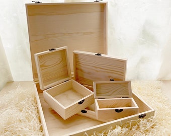 Wooden box - free custom, environmentally friendly wooden, handmade carved wooden boxes, wine storage, natural wood, engraving information