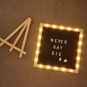 Tablero de fieltro de letras con luces LED, tablero de fieltro hecho a mano, baby shower de disfraces, tablero de tapices de pared personalizado (tamaño: 10 * 10 pulgadas)