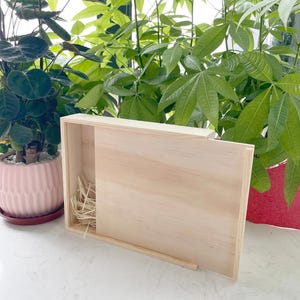 Boîte en bois à pousser/tirer, Personnalisation gratuite, Respectueux de l'environnement, Sculpté à la main, Stockage du vin, Boîtes en bois personnalisées pour cadeaux de Noël