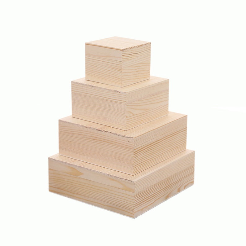 Caja de madera dividida personalizada, caja de regalo personalizada, tamaño personalizado de la caja de almacenamiento, caja de pino, caja de regalo de madera, caja de concha rectangular personalizada imagen 3