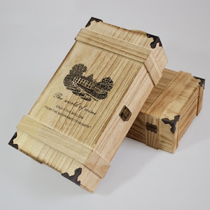 Weinsammler, umweltfreundliche kundenspezifische geschnitzte hölzerne Weinkisten, Champagnerkiste, Weinlagerung, Naturholz, DIY Weihnachtsgeschenk