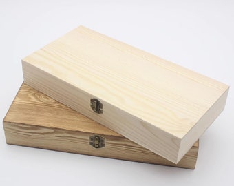 Storage box, pine box, wooden gift box, custom rectangular clamshell box