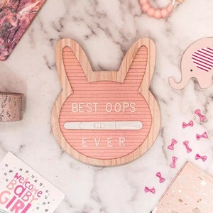 Tablero de letras de fieltro de conejo, tablero de fieltro hecho a mano, tablero de letras personalizado, tablero de mensajes de fieltro, tablero de fieltro del alfabeto DIY, herramientas de fiesta de baby shower