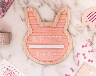 Rabbit felt letter board, handmade felt board, custom letter board, felt message board, DIY alphabet felt board, baby shower party tools