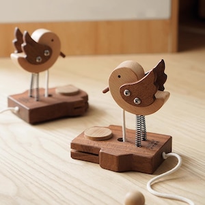 Woodpecker Doorbell, Wooden Dragging Board, Children&#39;s Educational Toys, 100-day Gift, Baby Shower Gift, Room Desktop Display Stand Ornament