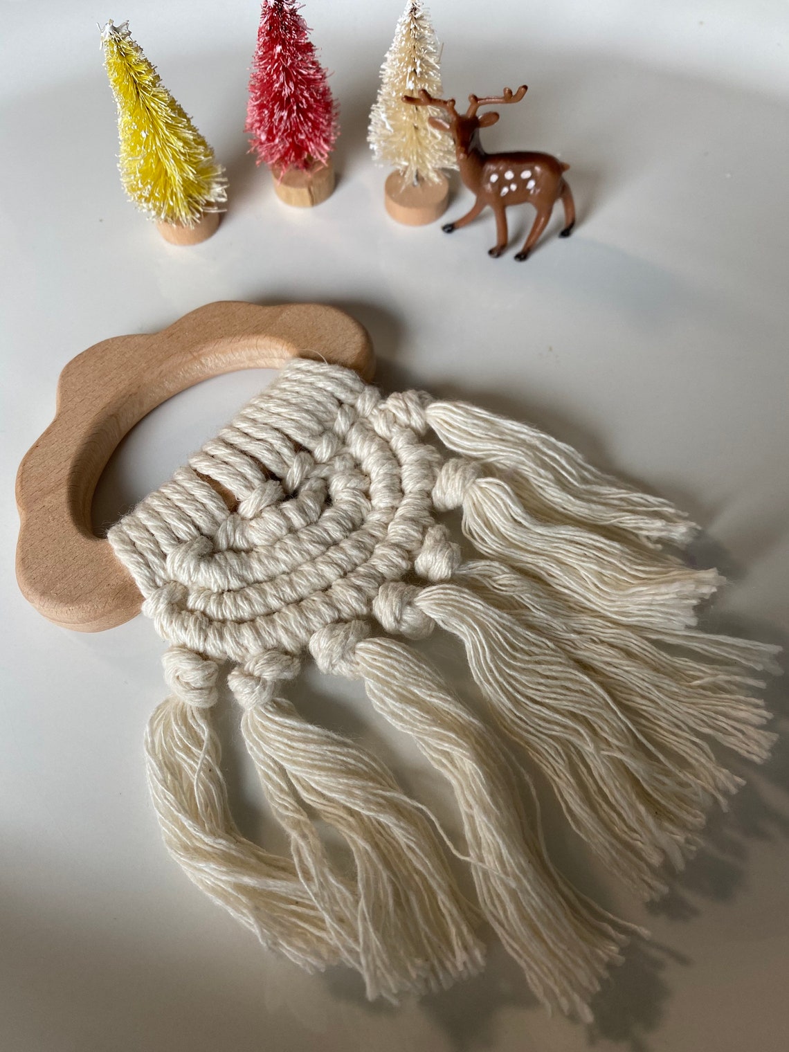 Macrame Wooden Teether Baby Toy Etsy