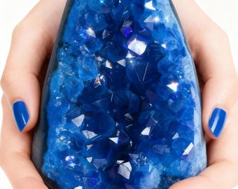 Blue Quartz Crystal Cluster–Healing Décor