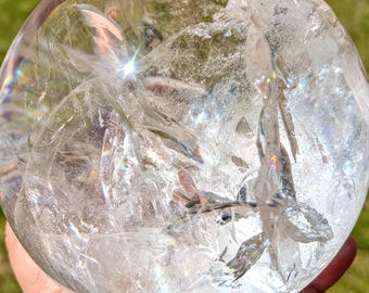 Large Elegant Natural Quartz Crystal Sphere – Polished Stone