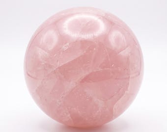 Pink Quartz Sphere | Polished Healing Crystal Ball | Meditation Decor