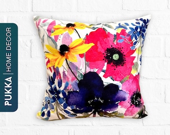 Colorful Floral Pillow Covers, Pillow Case, Throw Pillow Covers, Lumbar Pillow Covers, Decorative Pillow - PHD0140
