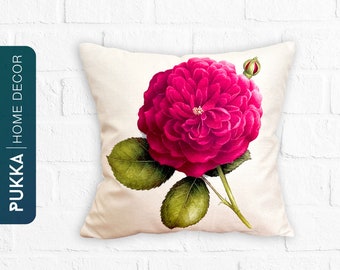 Pink Flower Pillow Covers, Rose Pillow Case, Flower Pillow Cover, Throw Pillow Covers, Lumbar Pillow Covers, Decorative Pillow - PHD0171