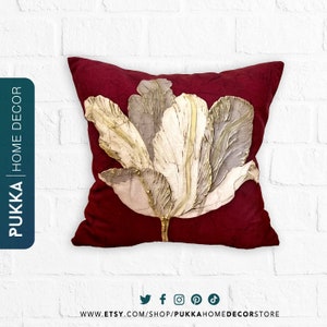 Tulip Pillow Cover, Flowers Pillow Covers, Flower Pillow Cover, Throw Pillow Covers, Lumbar Pillow Covers, Decorative Pillow - PHD0104